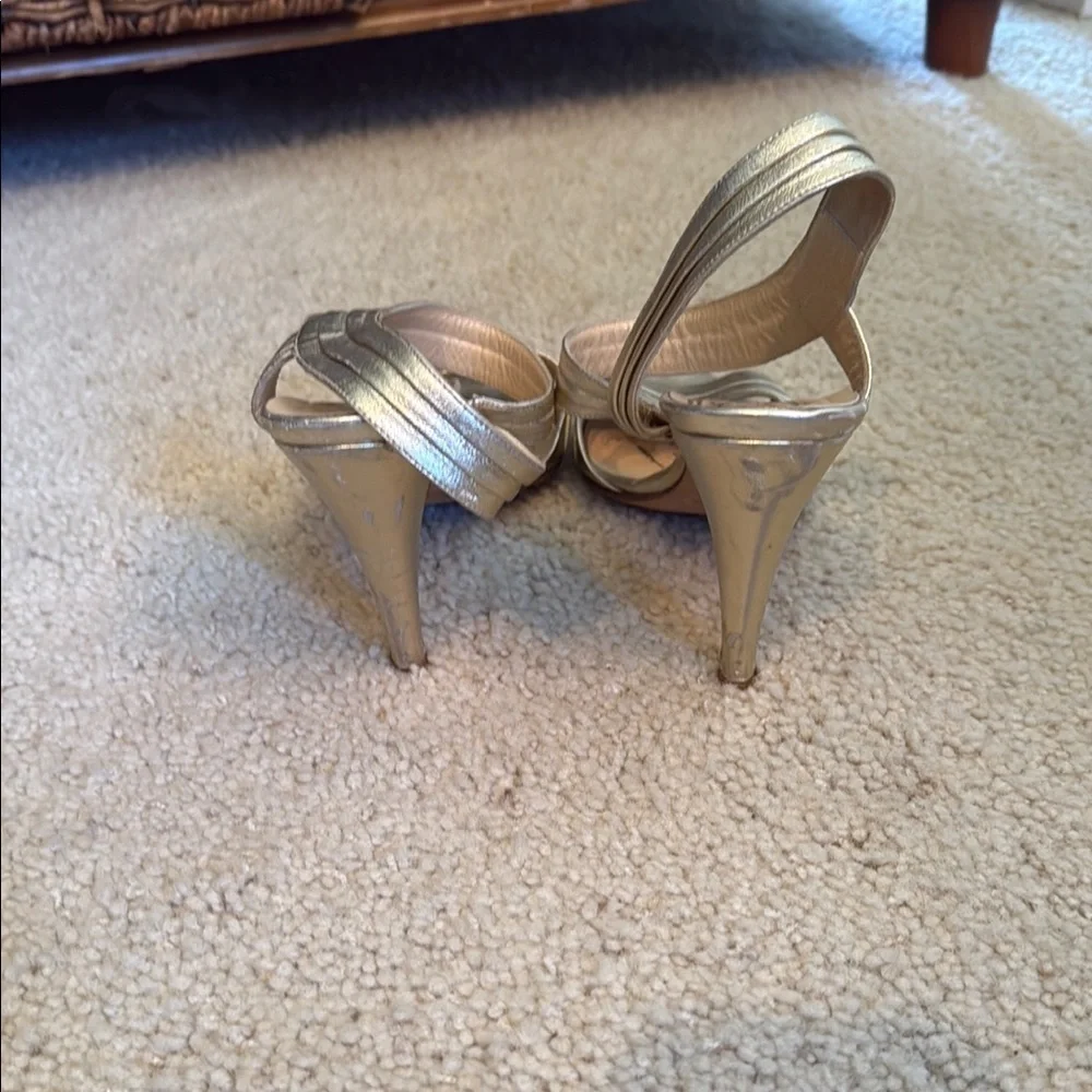 Kate Spade Gold Heels with Ankle Strap